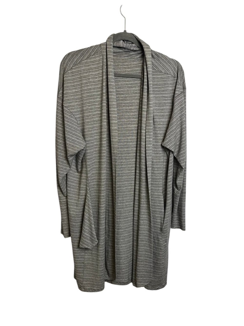 Angelrox one size striped draped open front long line cardigan comfort layer chi